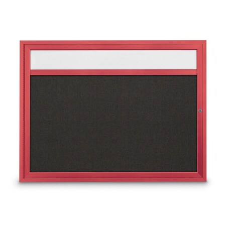United Visual Products Slim Enclosed Corkboard, 30"x36", White Alum Frame/Medium Grey UVEB3036-WHITE-MEDGRY